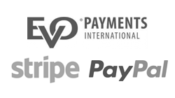 Stripe, EvoPayments, PayPal